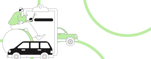 Buy insurance for car flat character vector concept operation illustration  © Lyn Lee