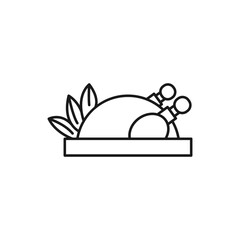 Fried chicken icon isolated on white background