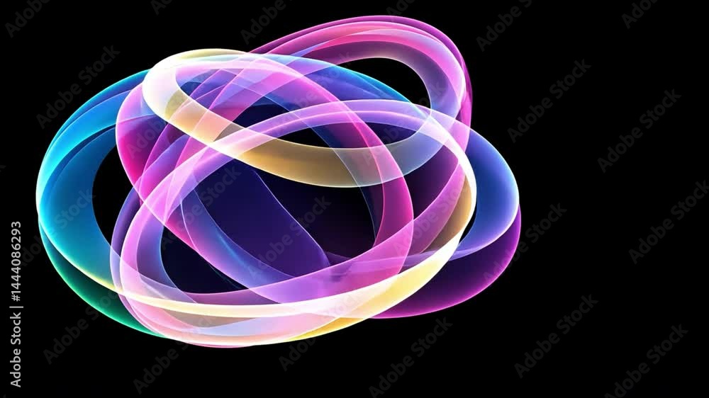 Poster vibrant abstract design colorful curves and loops creating dynamic visual energy and movement with o