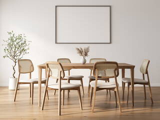 Elegant Dining Room with Wooden Furniture and Modern Decor