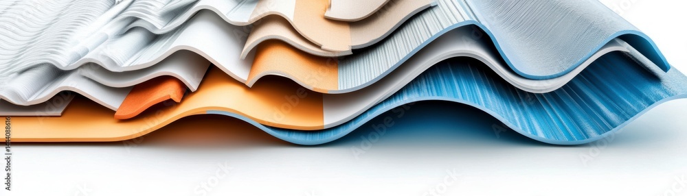Poster dynamic textured paper layers studio environment high-resolution photography colorful and artistic d