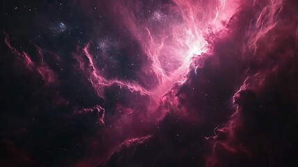 Stunning pink nebula cosmic cloudscape space background image red art sky dark stars photo night