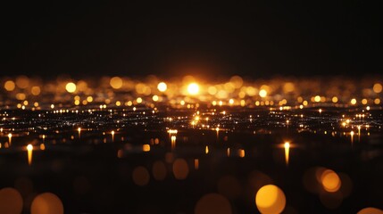 Golden lights bokeh abstract background