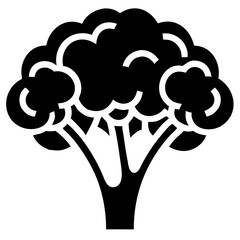 Healthy Green Broccoli Icon for Diet Food and Nutrition Concept Vector Illustration on Transparent Background PNG Image