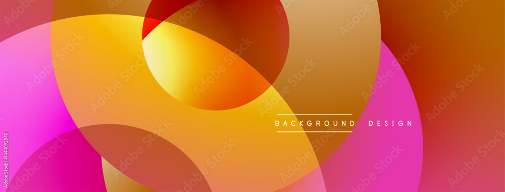 Aufkleber abstract colorful overlapping circles create vibrant gradient background. warm tones dominate compos