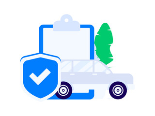 Buy insurance for car flat character vector concept operation illustration

