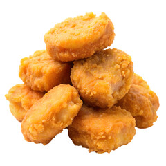Closeup Chicken Nuggets Isolated on Clean White Background