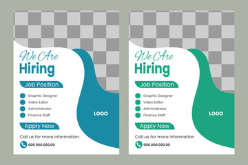  Were Hiring Job Recruitment Flyer Template Design Vector Template 
