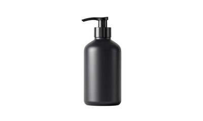 Fototapeta premium Black pump bottle mockup for shampoo lotion soap dispenser isolated on transparent background