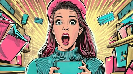 teen's thrilling cyber monday haul: discover modern shopping trends and capture the excitement with a vibrant social media post perfect for your wall!