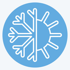 Icon Thermoregulation. related to Bedding symbol. blue eyes style. design editable