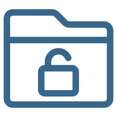 Folder Unlock Icon Element For Design