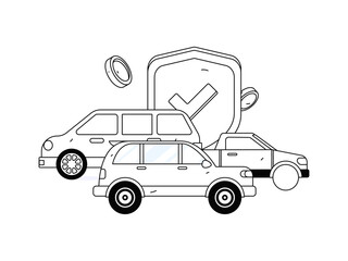 Buy insurance for car flat character vector concept operation illustration
