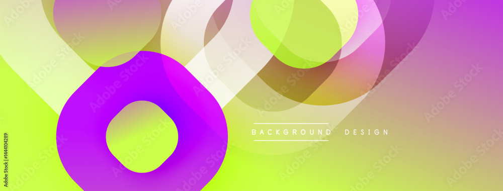 Aufkleber abstract colorful circles overlap creating dynamic visual effect. soft gradients, modern design, vib