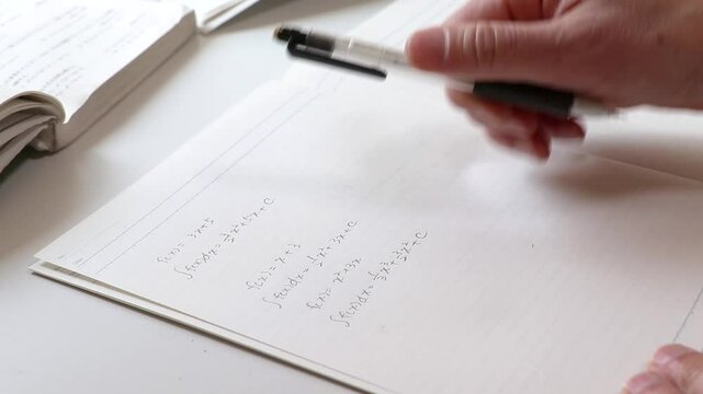 ノートに書いた解答を消しゴムで消す