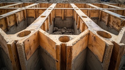 Obraz premium Foundation construction site