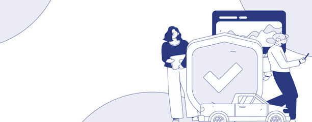 Buy insurance for car flat character vector concept operation illustration  © Lyn Lee