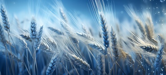 Wheat field in Delfts Blauw, ai generative