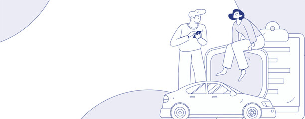 Buy insurance for car flat character vector concept operation illustration  © Lyn Lee