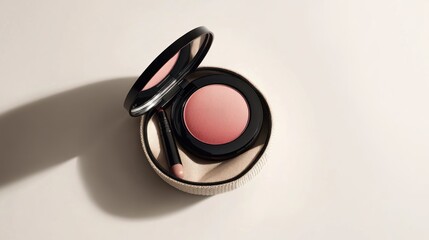 Rose blush compact with applicator
