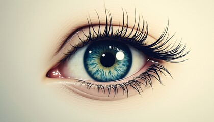 Fototapeta premium illustration, an eye peeks out of a hole, a wall.