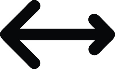 Black Left Right Arrow Icon – Bidirectional Navigation Symbol for Interface, Movement, and Sync Concepts. Minimalist Vector Design for Balance and Directional Guidance. Horizontal UI Element.