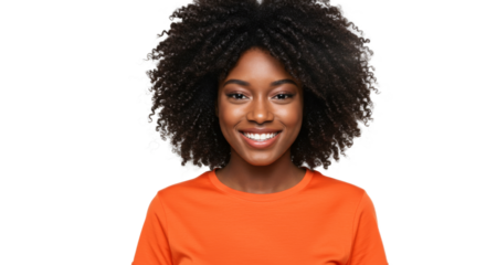 Radiant woman smiles with confidence