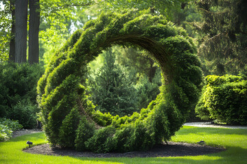 Fototapeta premium Decorative Arborvitae Ideal for Garden Backgrounds