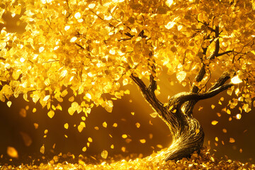 Glowing Golden Tree Perfect for Elegant Themes