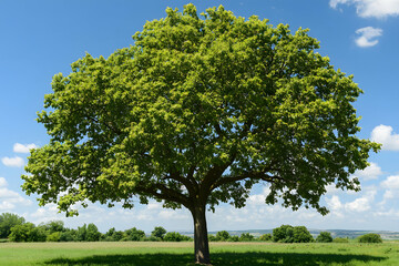 Obraz premium Lush Walnut Tree with Expansive and Balanced Canopy