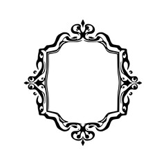 Ornate Black and White Frame Silhouette - Elegant Border Design