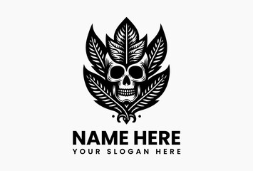 Stylized Floral Skull Vector Graphic. Day of the Dead Art