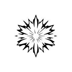 Abstract Burst Icon in Black and White