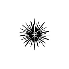 Obraz premium Black Burst Icon on White: Abstract Graphic Design Element