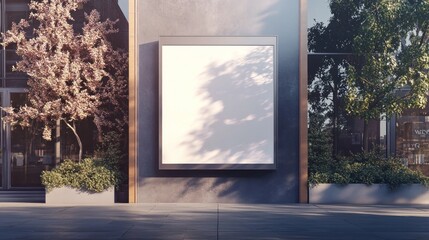 Blank billboard on city street