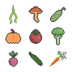 vegetable cute retro pixel art
