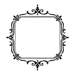 Elegant Black and White Ornamental Frame Design, Blank Space for Text