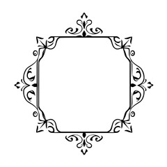 Elegant Black & White Flourish Frame, Decorative Design Element