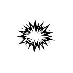 Cartoon Explosion Graphic: Black & White Comic Book Style