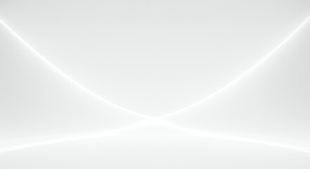 Abstract White Background with Intersecting Glowing Curves