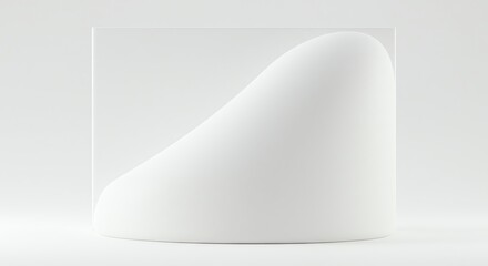 Minimal White Abstract Geometric Shape, Modern Design