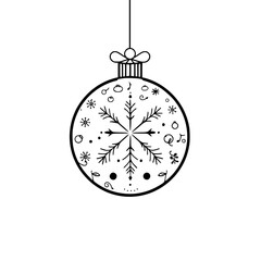 Fototapeta premium Minimalist Christmas Ornament Illustration - Hand-drawn Design
