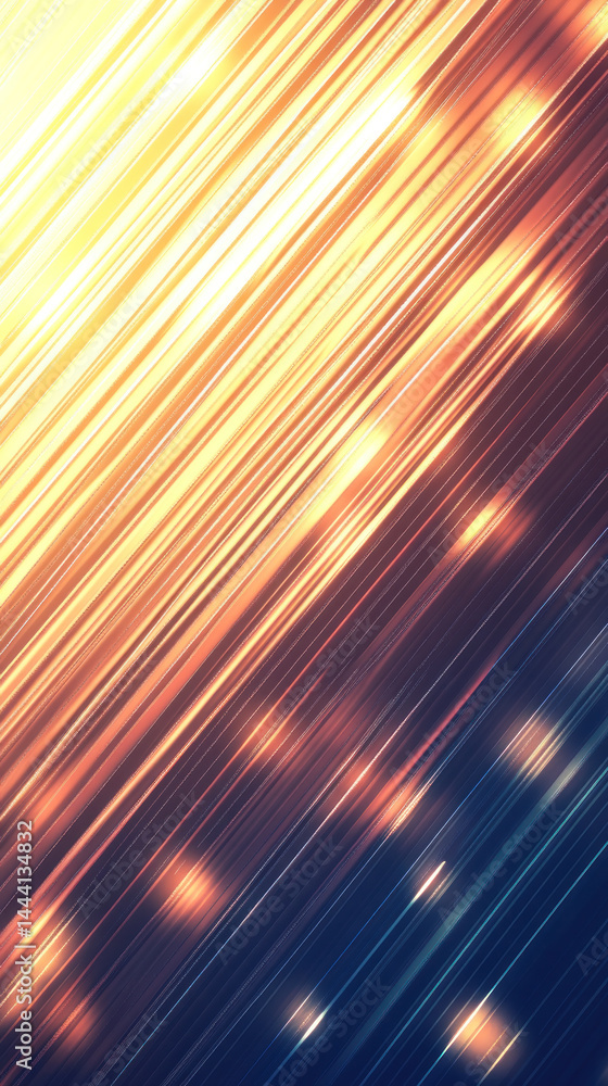 Poster a colorful, abstract image with a yellow stripe running down the middle. the image is full of bright