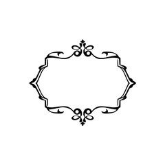 Obraz premium Elegant Ornate Black Frame on White Background