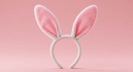 Bunny Ears Headband on Light Pink Background