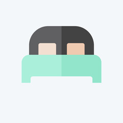 Icon Bed 3. related to Bedding symbol. flat style. design editable