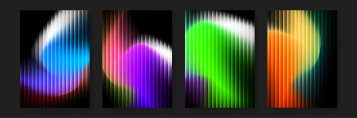 Abstract designs with vertical lines and colorful circles. Suitable for backgrounds, digital art, presentations, stationery, and web graphics.