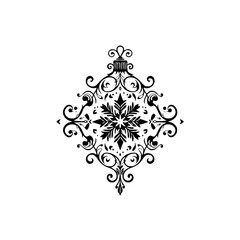 Elegant Black and White Christmas Ornament Design