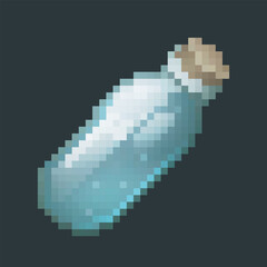 Fototapeta premium empty bottle in pixel art style with isolated background