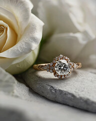 Wedding ring showcasing a stunning diamond.